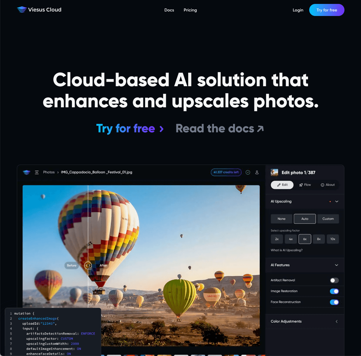 image of viesus cloud' homepage